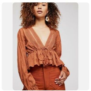 Free People Cropped Peasant Top
